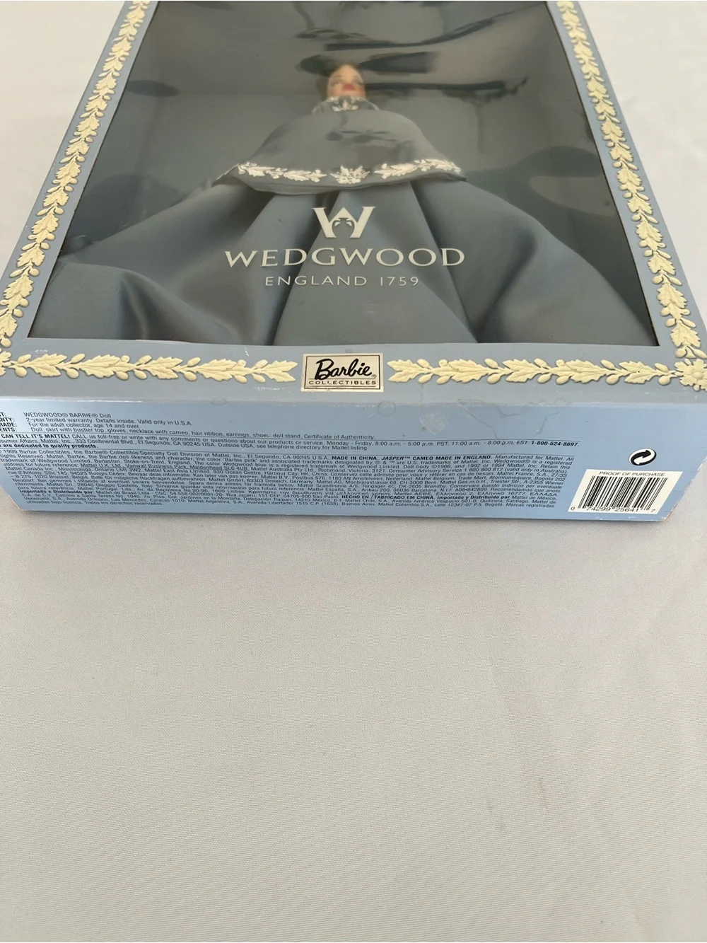 Vintage 1999 Wedgwood Blue and White Collector Barbie Display Doll